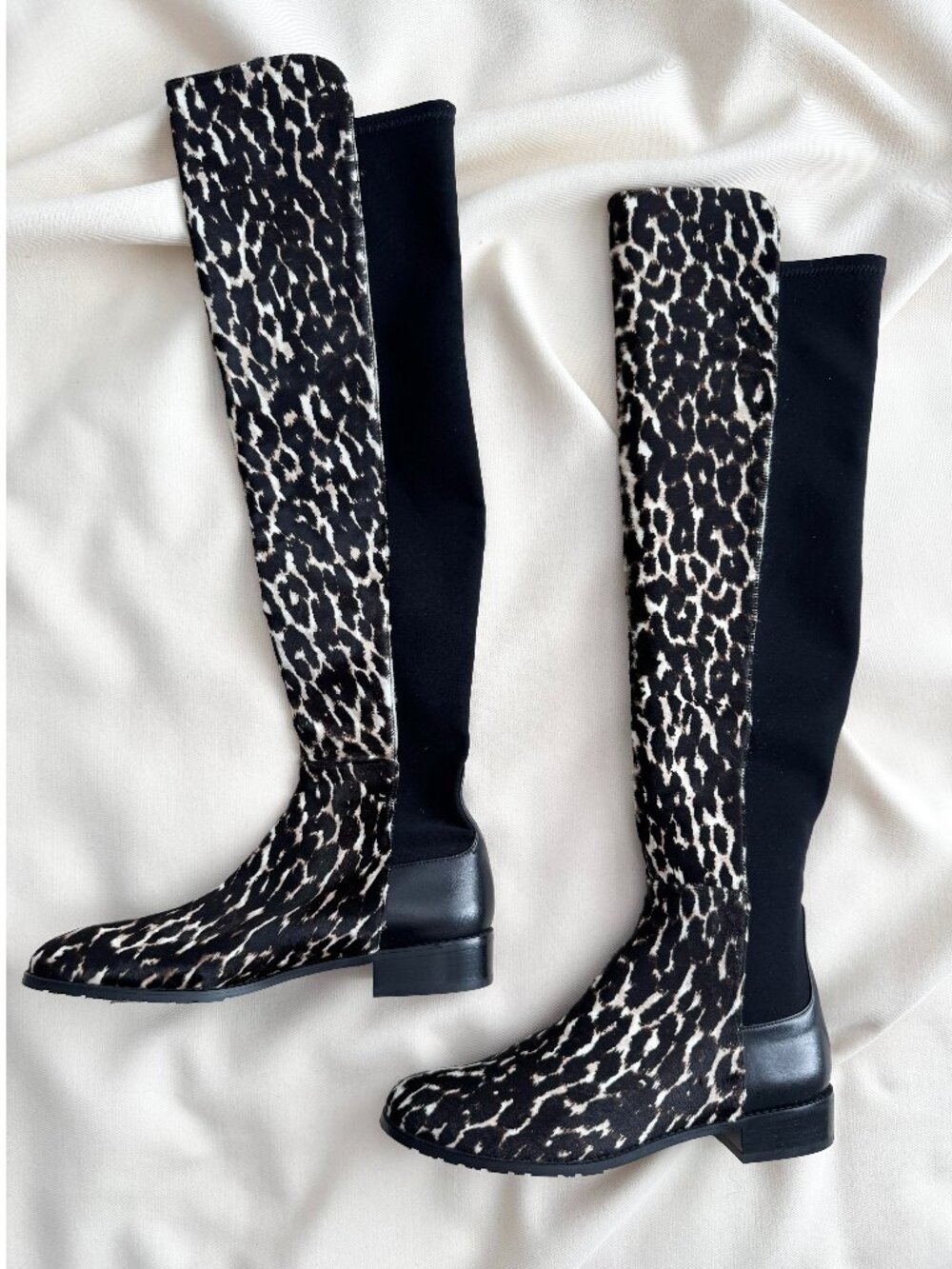 Stuart Weitzman Leopard Calf Hair Over the Knee Boot, size 9.5